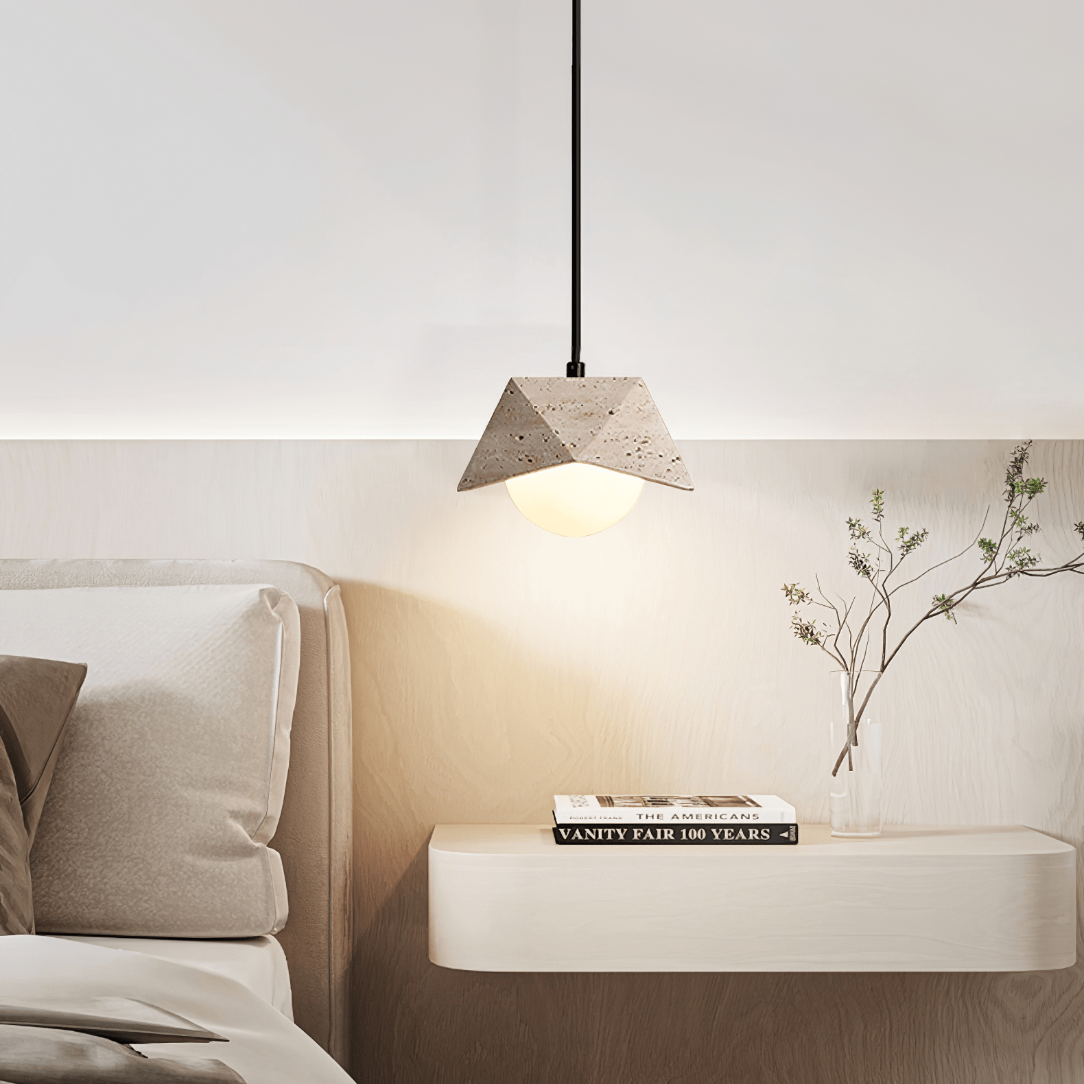 Kaelo Suspension Minimaliste en Travertin