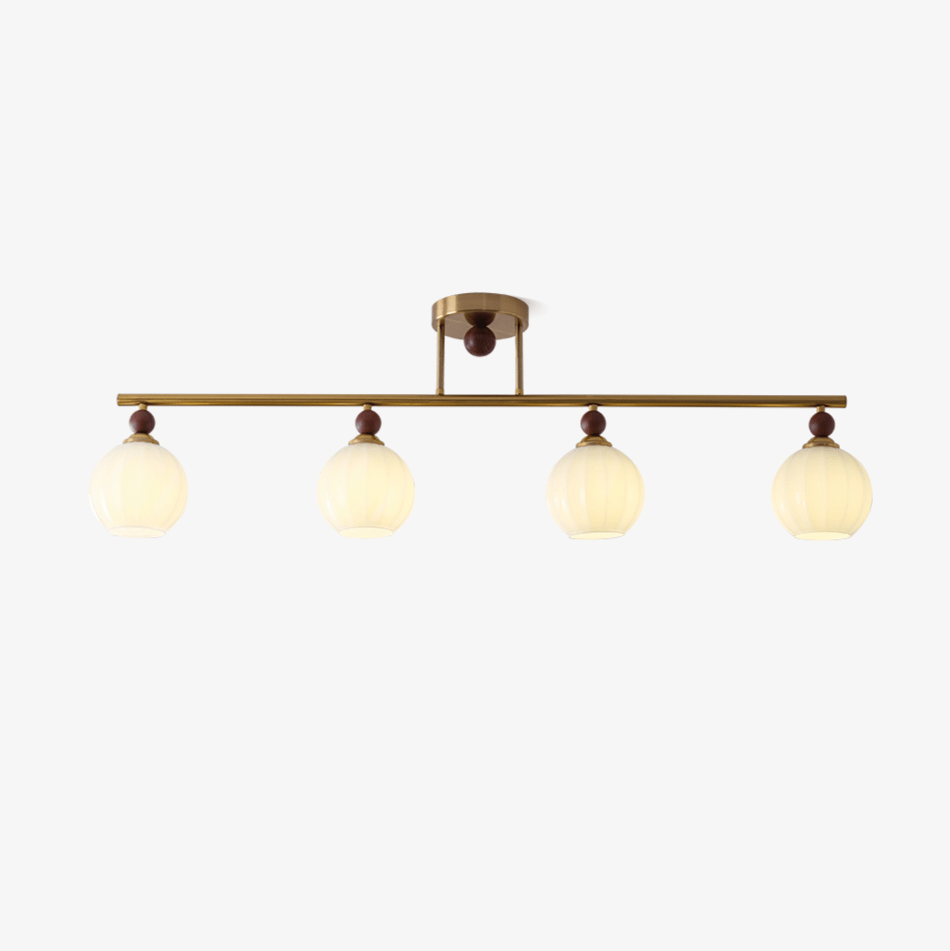 Orbis Quartet Wood Glass Ceiling Lamp