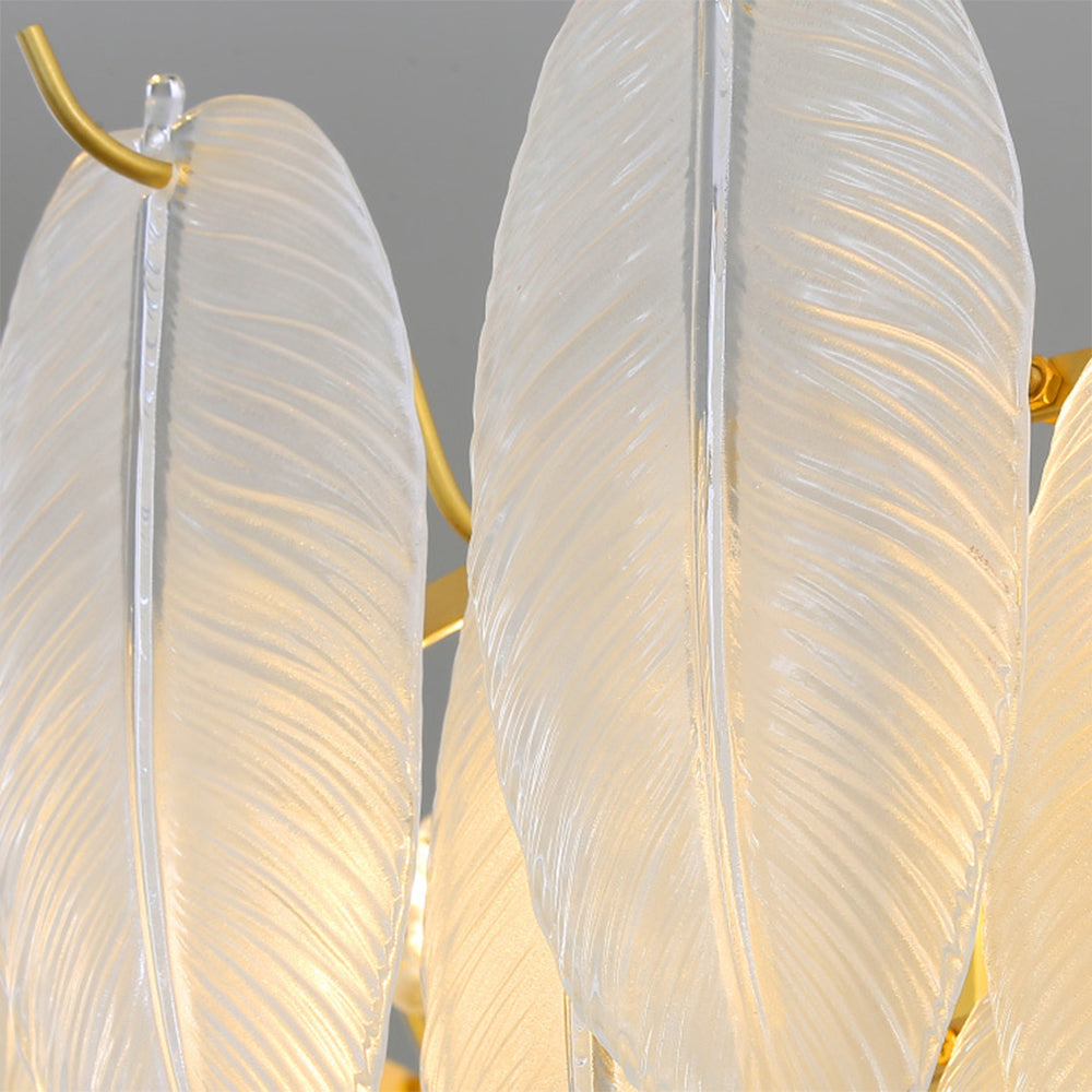 Kristy Suspension Plume Moderne, Cuivre/Verre, Doré, Salon