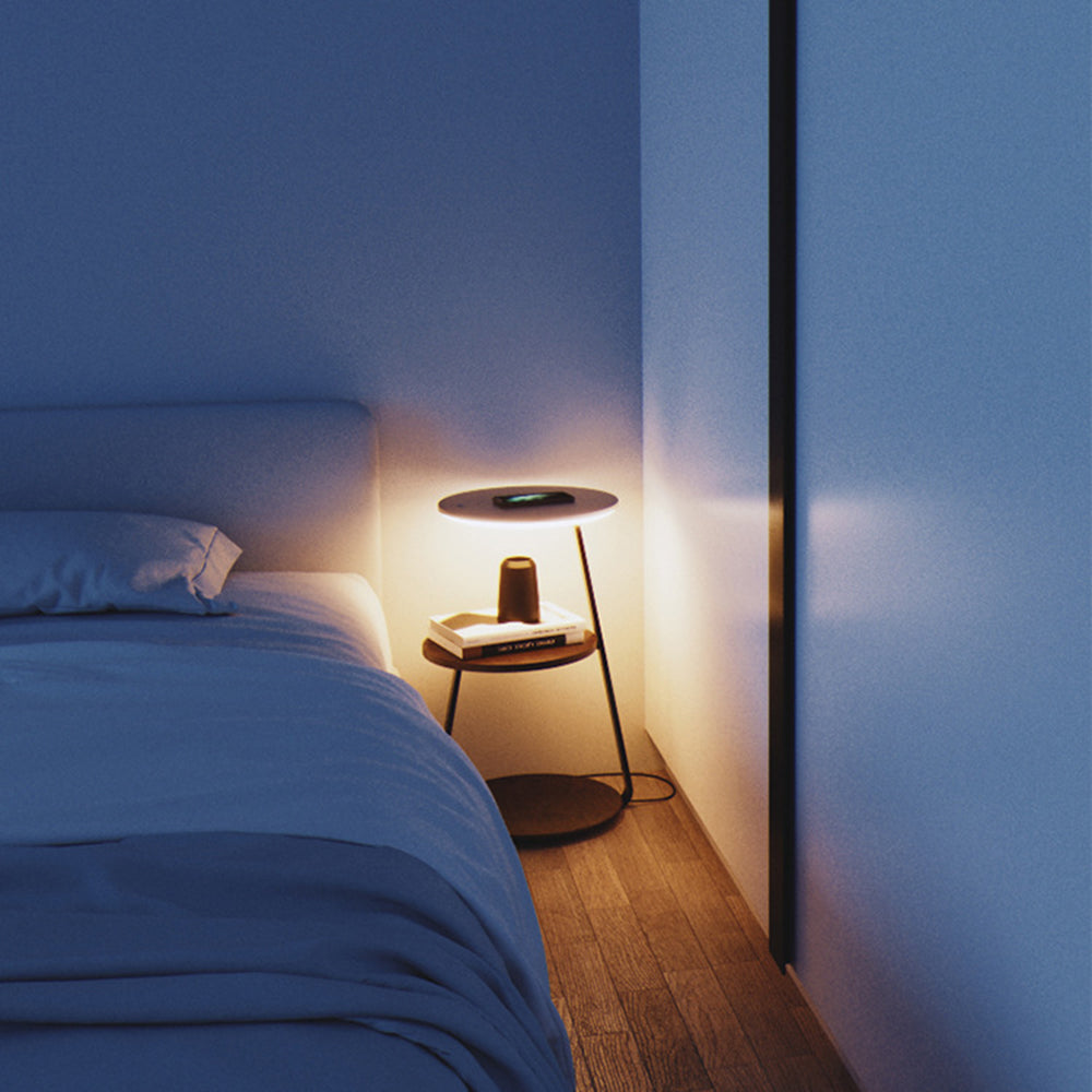 Muto LED Lampadaire Table Moderne, Bois, Salon/Salle à Manger