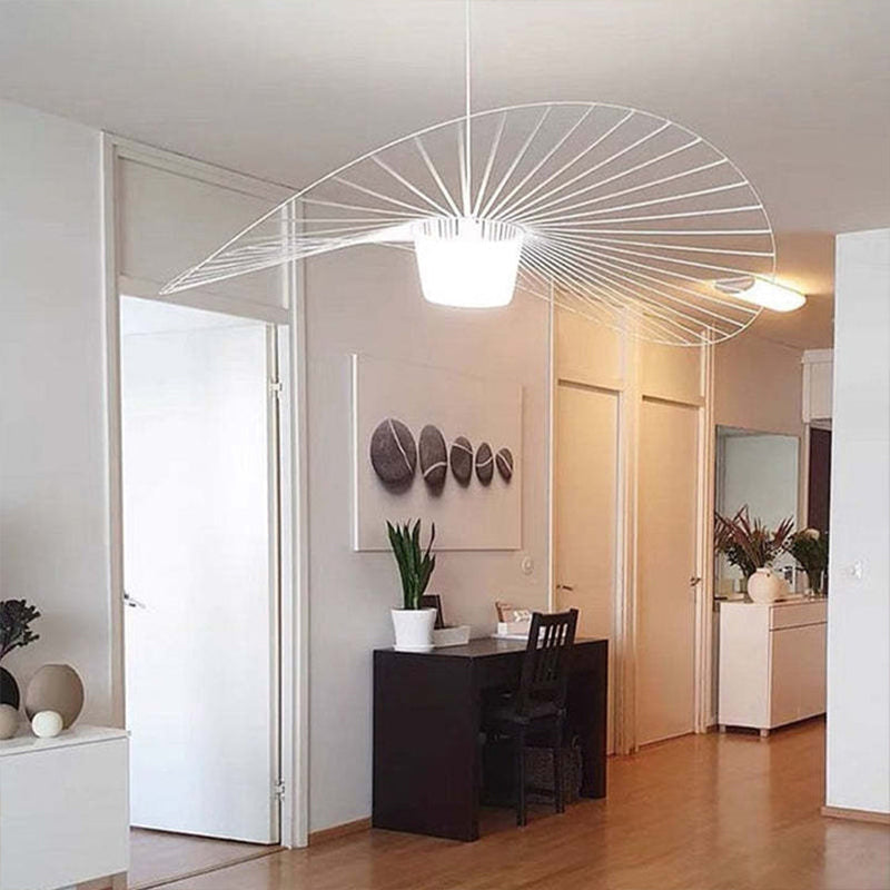 Ritta Suspension Vague Moderne, Tissu, Noir/Marron/Doré/Blanc, Salon
