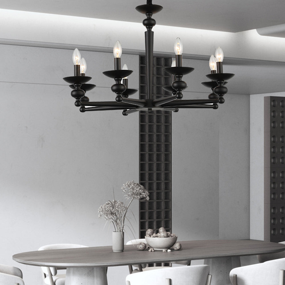 Silva Suspension Bougeoir Rétro, Métal/Verre, Noir, Salon/Salle à Manger