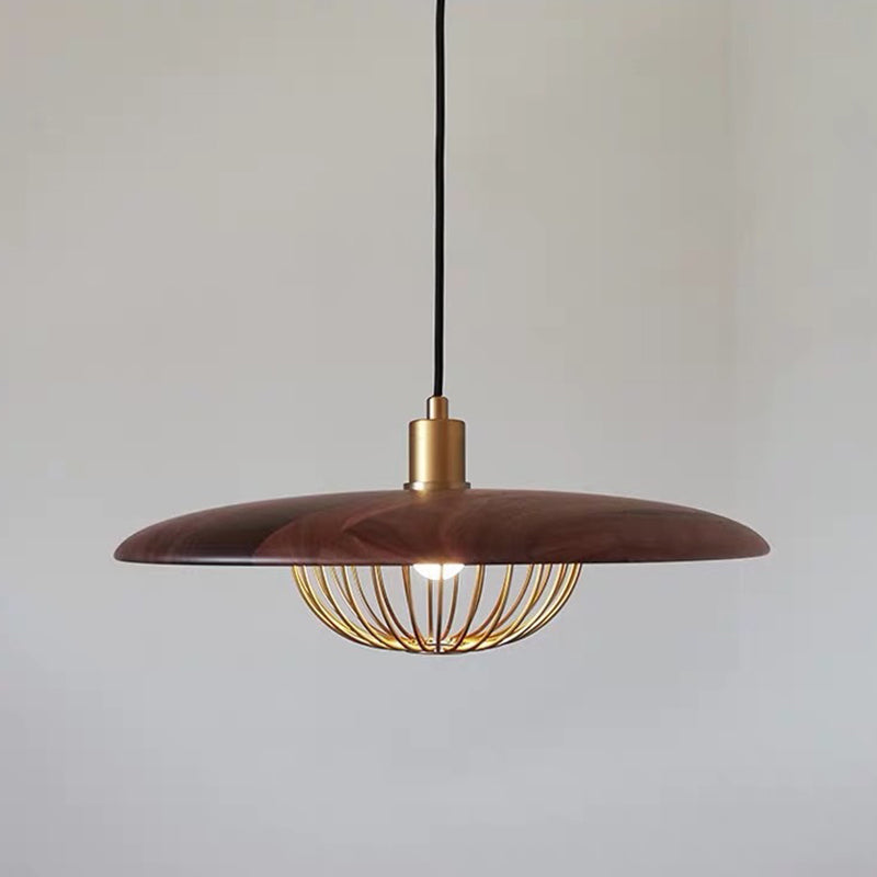 Arisha Suspension Ronde Moderne LED Luxe Métal, Or/Gris/Noir/Marron/Bois, Salon