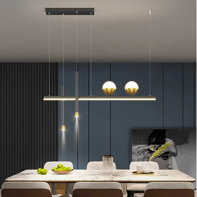Arisha Luminaires Suspension Minimaliste Globe Double Métal Salle à manger