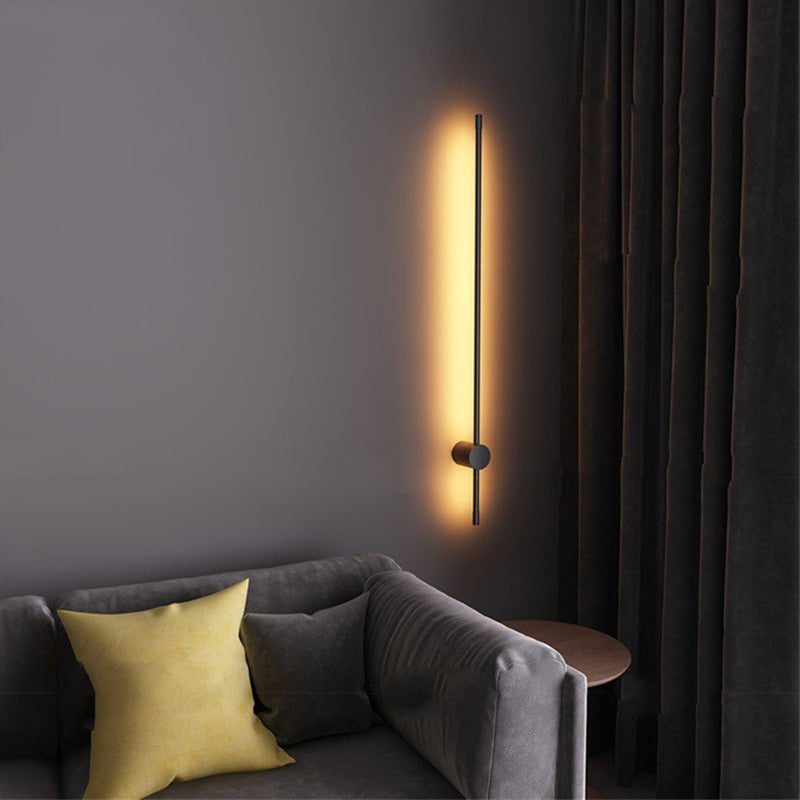 Ray Applique Murale d'Extérieur Minimaliste Linéaire LED, Métal, Noir, Jardin