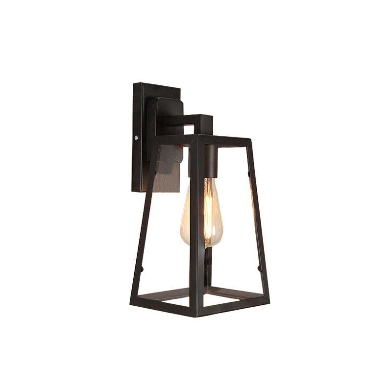 Silva Applique Murale Landerne Industriel, Métal/Verre, Noir, Extérieur