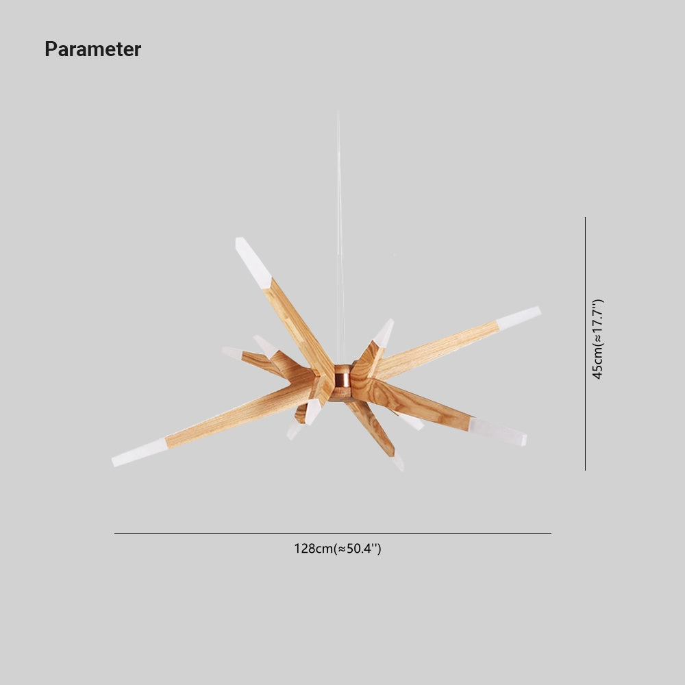 Muto Luminaires Suspensions Inégale Spoutnik Design Bois/Acrylique Chambre à Coucher