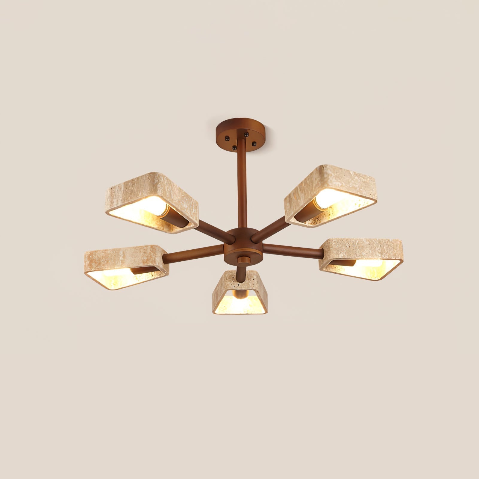 Hedra Travertone Geometric Chandelier - Letslighting