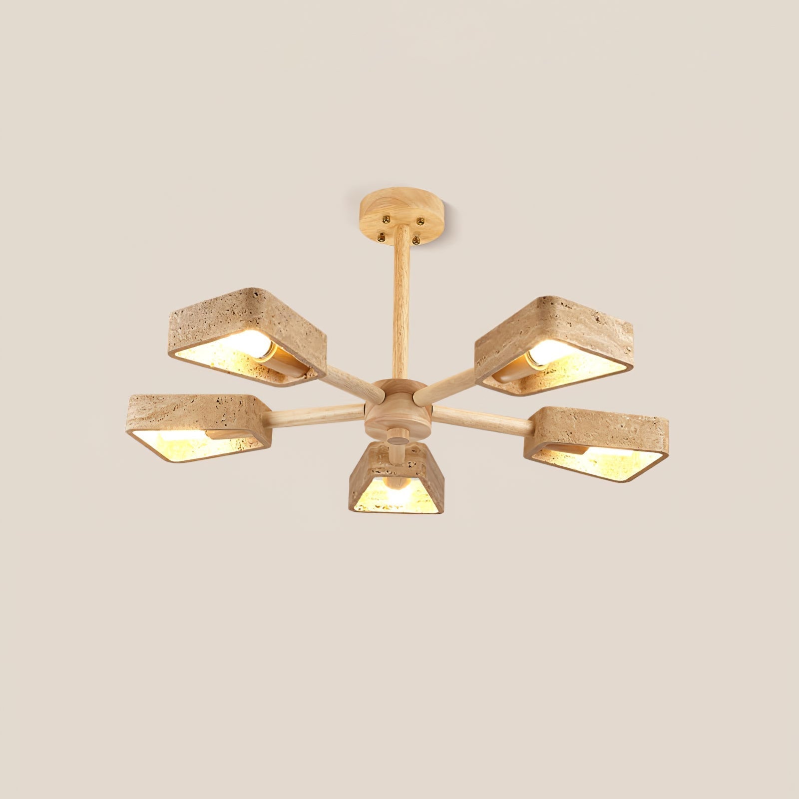 Hedra Travertone Geometric Chandelier - Letslighting