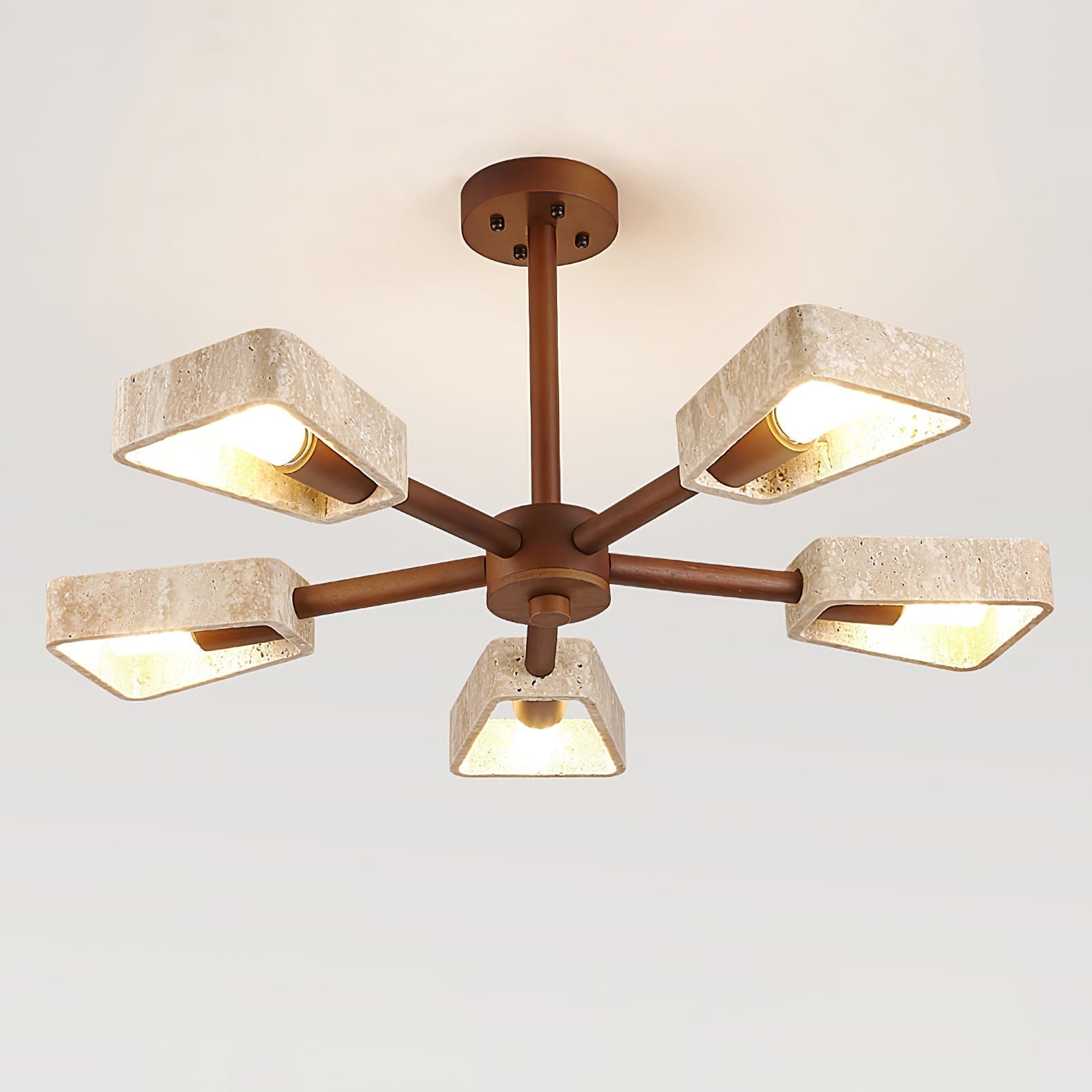Hedra Travertone Geometric Chandelier - Letslighting