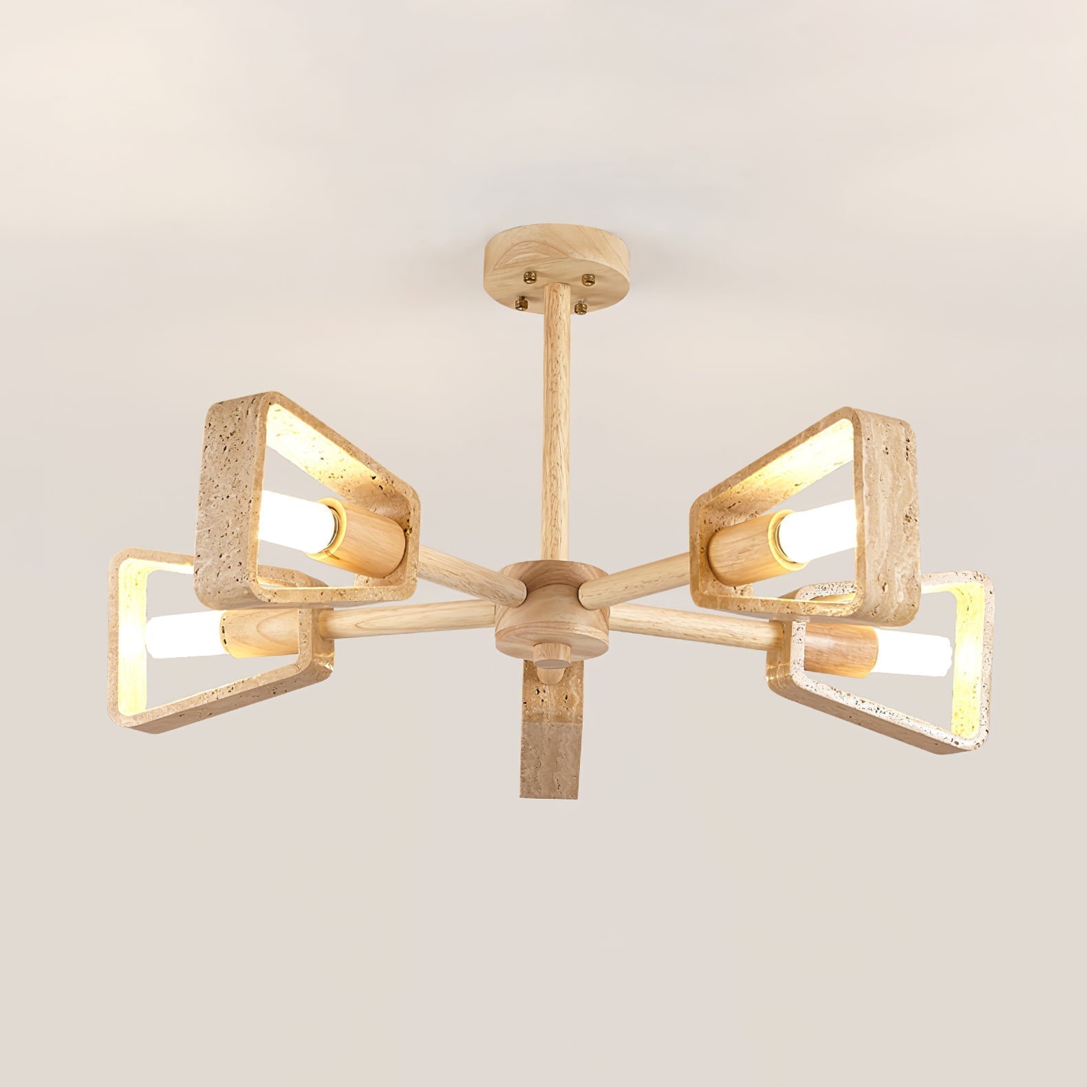 Hedra Travertone Geometric Chandelier - Letslighting