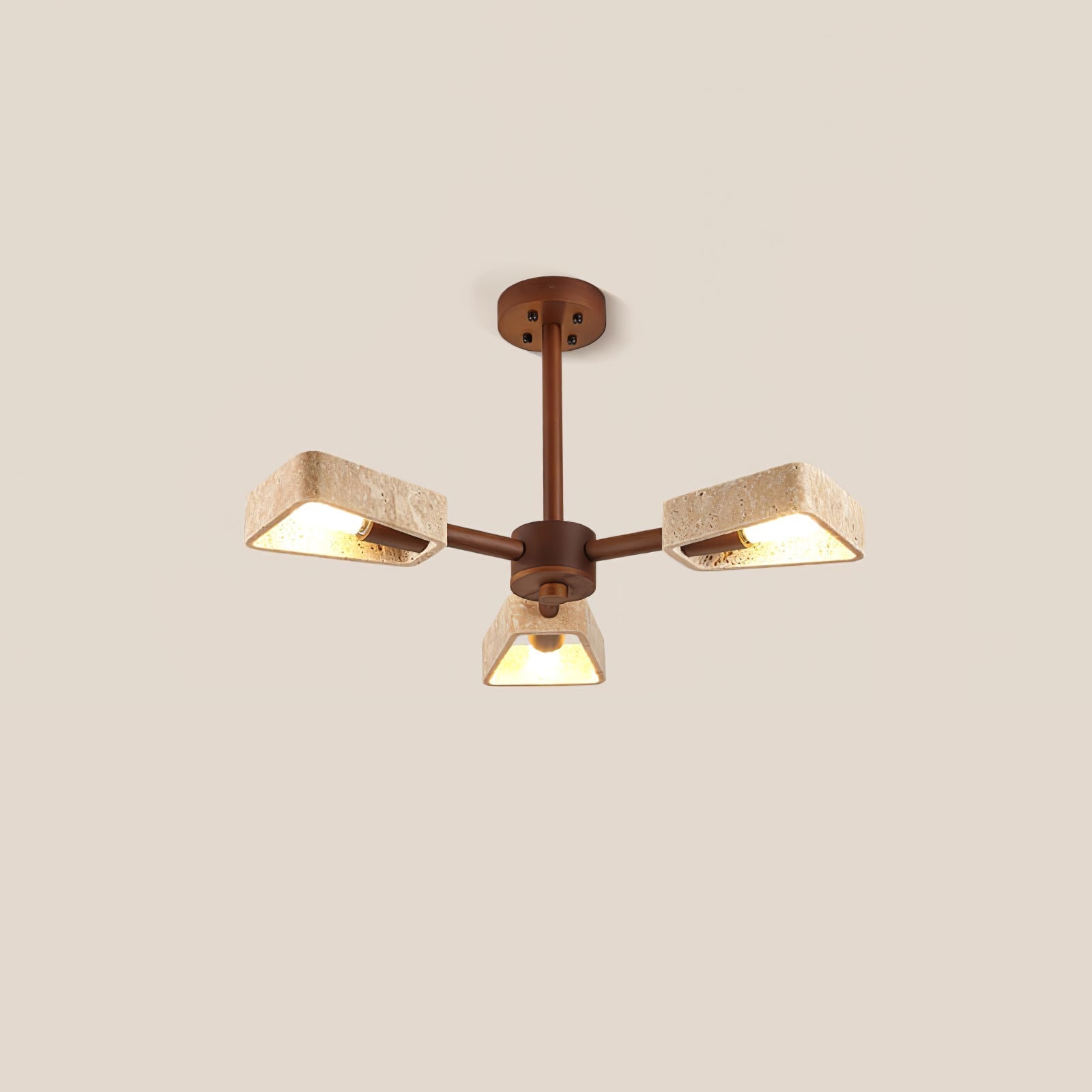 Hedra Travertone Geometric Chandelier - Letslighting