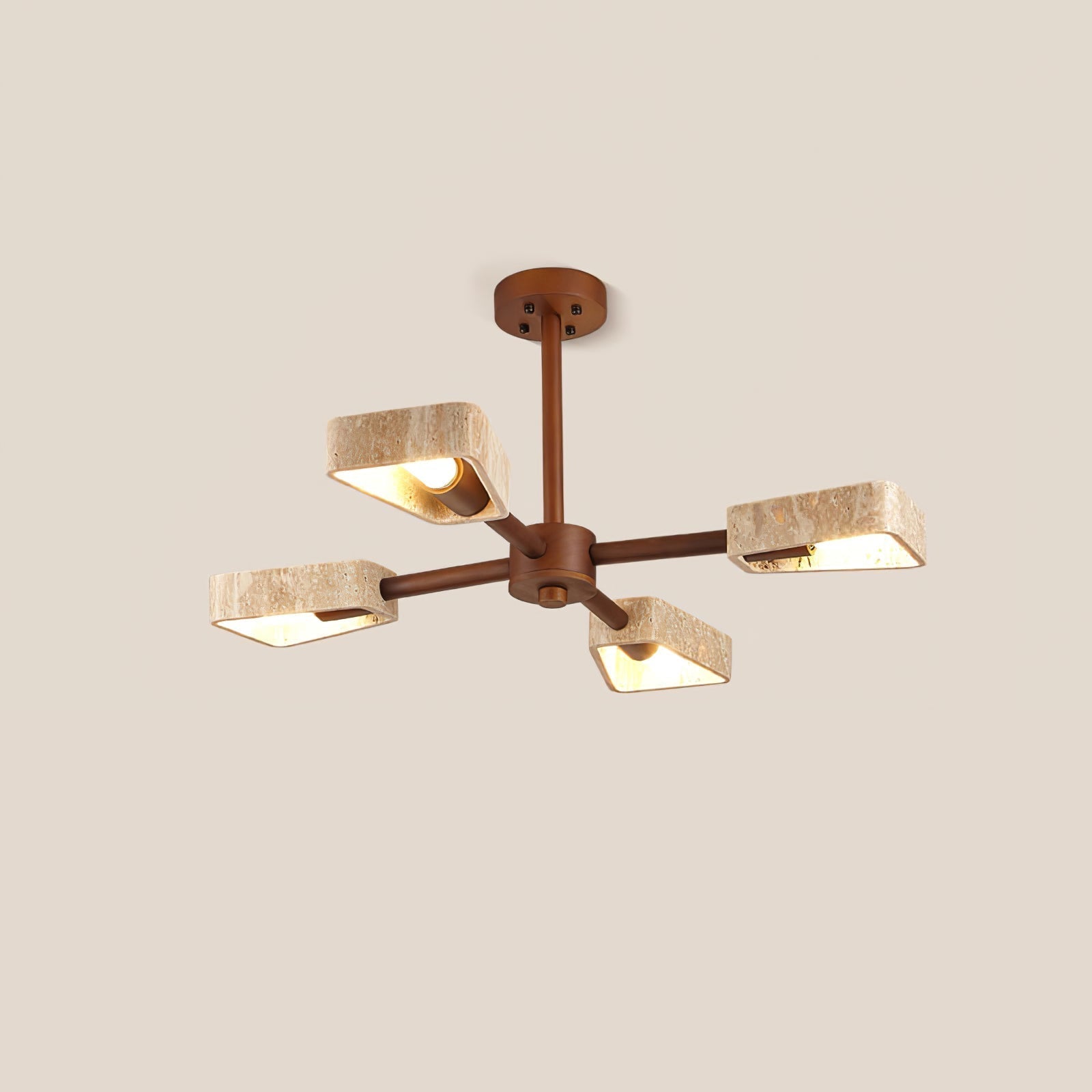 Hedra Travertone Geometric Chandelier - Letslighting