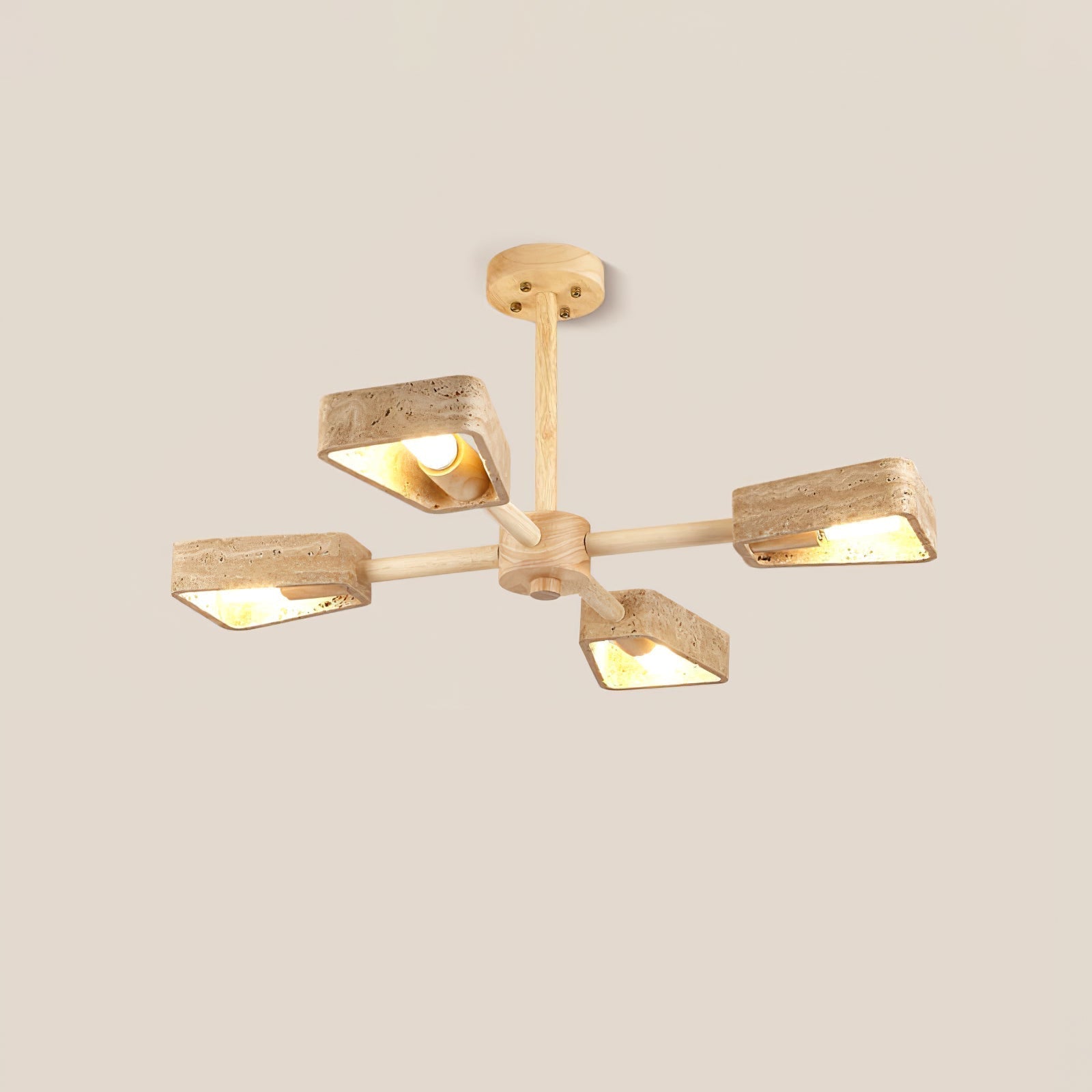 Hedra Travertone Geometric Chandelier - Letslighting
