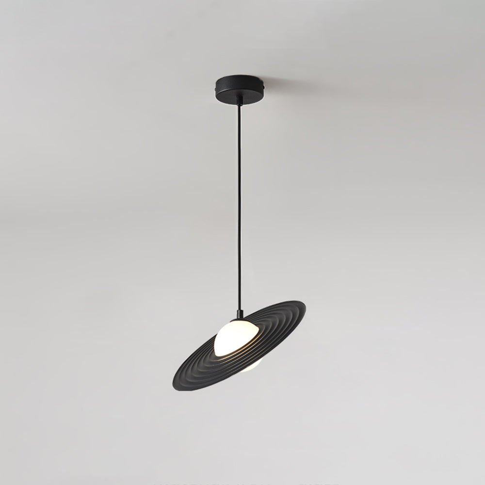 Arisha Suspension Ronde Moderne, Métal/Acrylique, Noir/Blanc, Chambre à Coucher/Salle à Manger
