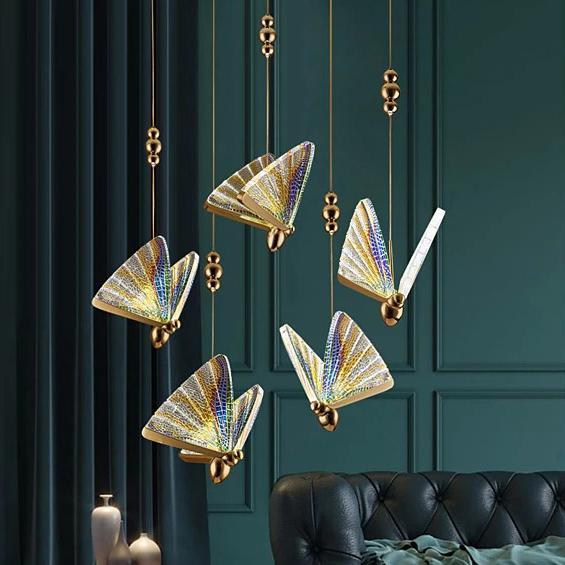 Arisha Moderne Luminaires Suspension Doré Animal