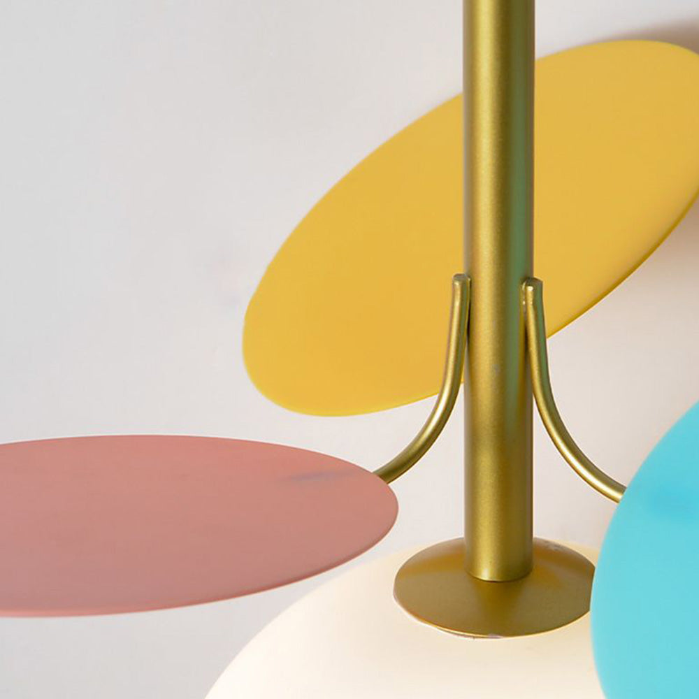 Arisha Luminaires Suspensions Globe Moderne Design Métal Verre Multicolore/Blanc Salon/Chambre d'Enfant
