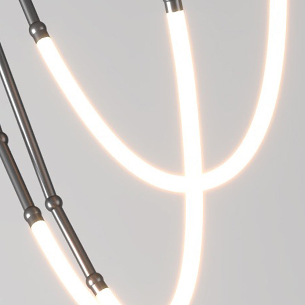 Ray Luminaires Suspensions de Manière Détournée Linéaire Silicium/Métal Noir/Blanc Salon/Chambre à Coucher
