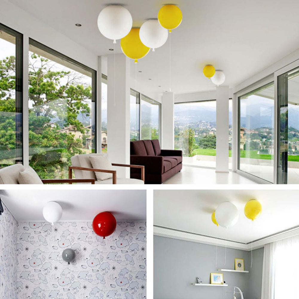 Aria Plafonnier Ballon Moderne, Accylique, Blanc/Jaune/Orange/Rouge/Rose, Chambre