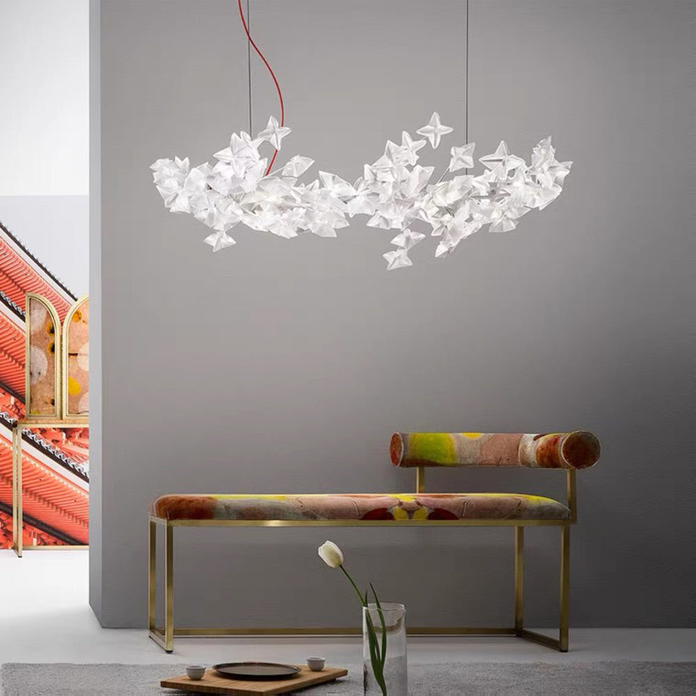 Olivia Suspension Etoile Moderne, PVC, Transparent, Salon