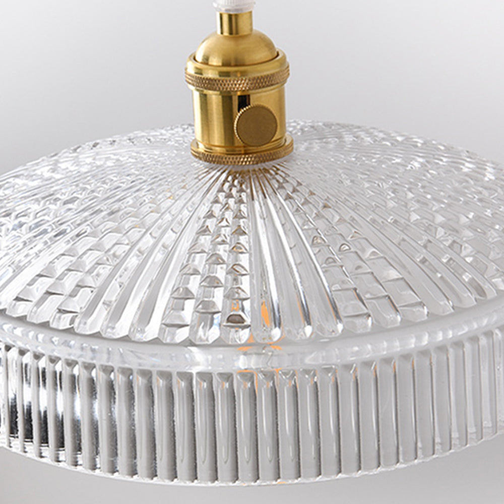 Valentina Luminaires Suspensions Art Deco Floral Vintage Métal/Verre Doré/Clair Salon/Chambre à Coucher
