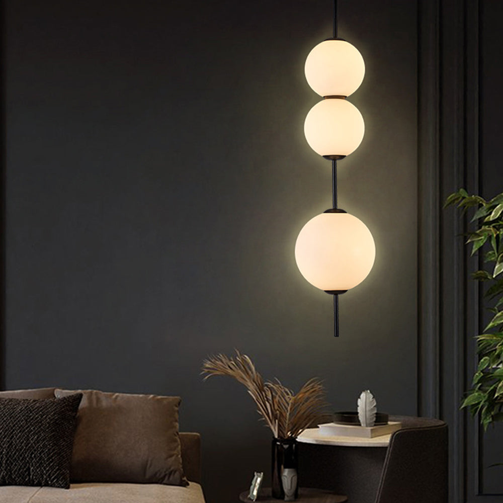 Valentina Luminaires Suspensions Bulle Moderne Simple Métal/Verre Noir Salon/Chambre à Coucher