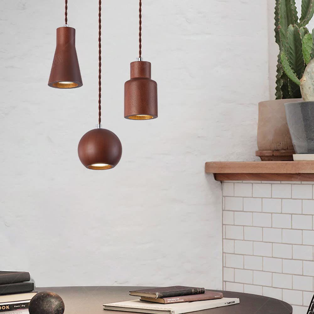 Muto Cottage Installer LED Suspension Bois Cuisine/Chambre à coucher