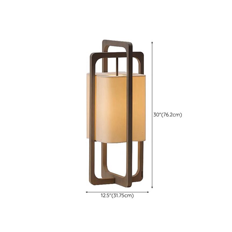 Muto Lampadaire Rectangulaire Moderne, Bois/Tissu, Bois, Salon