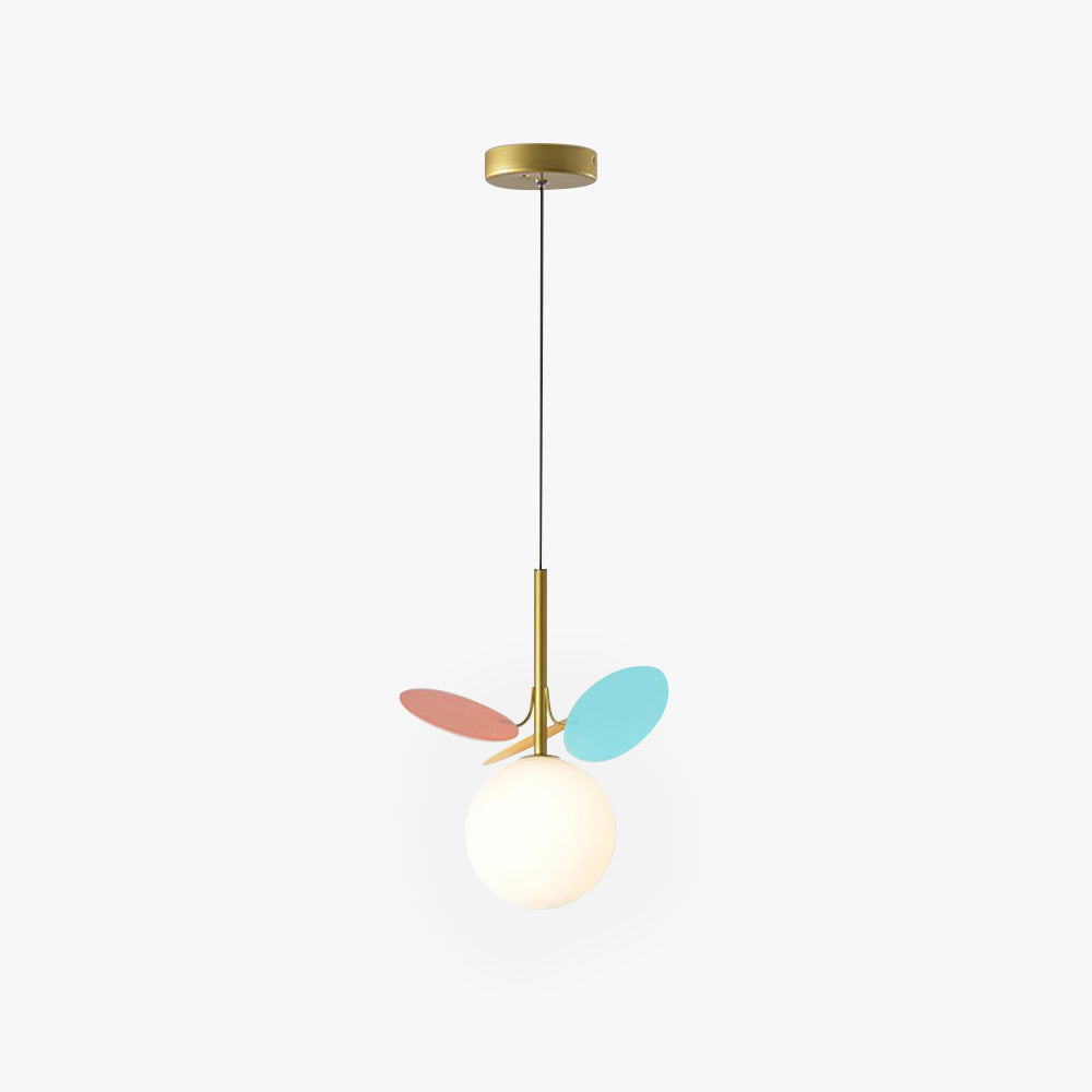Arisha Luminaires Suspensions Globe Moderne Design Métal Verre Multicolore/Blanc Salon/Chambre d'Enfant