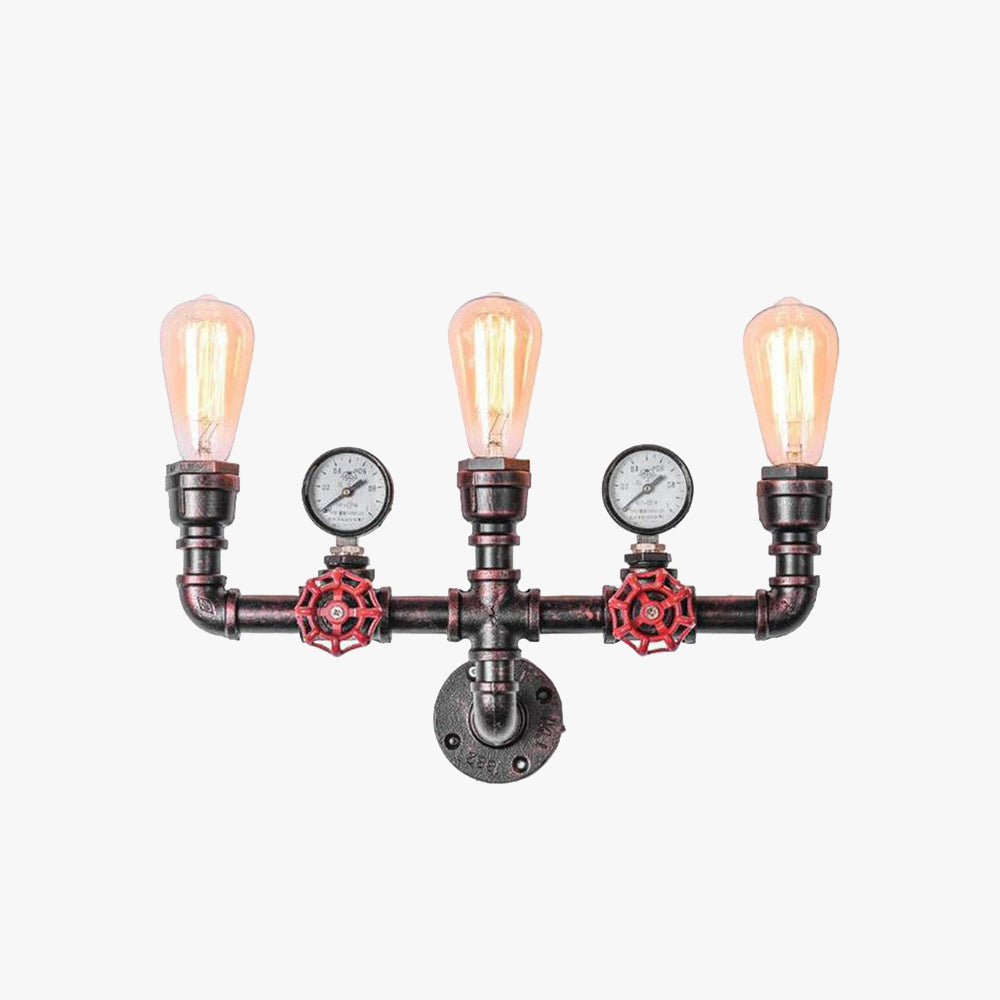 Silva Applique Murale Conduite d'Eau Design Industrielle Métal Acrylique Bronze Salon