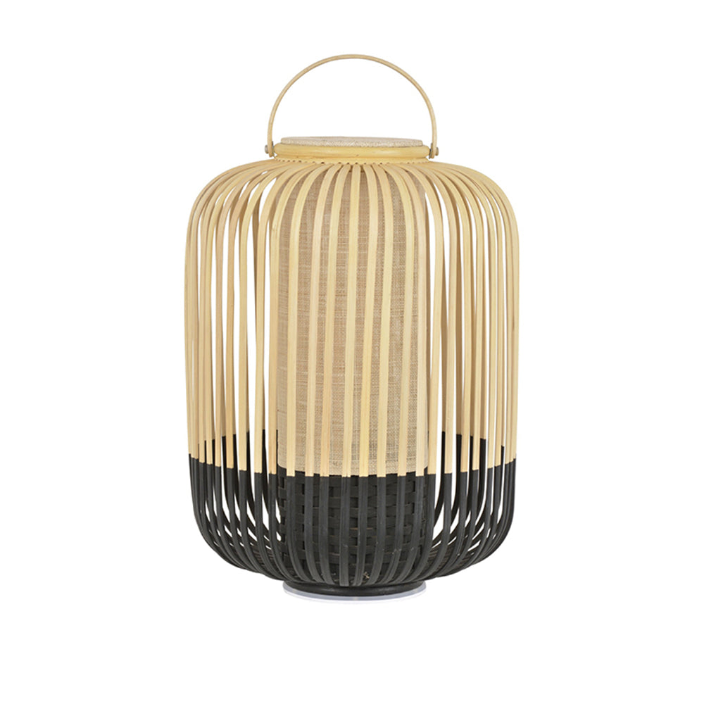 Ritta Vintage LED Lampadaire Noir/Blanc Bambou/Acrylique Extérieur