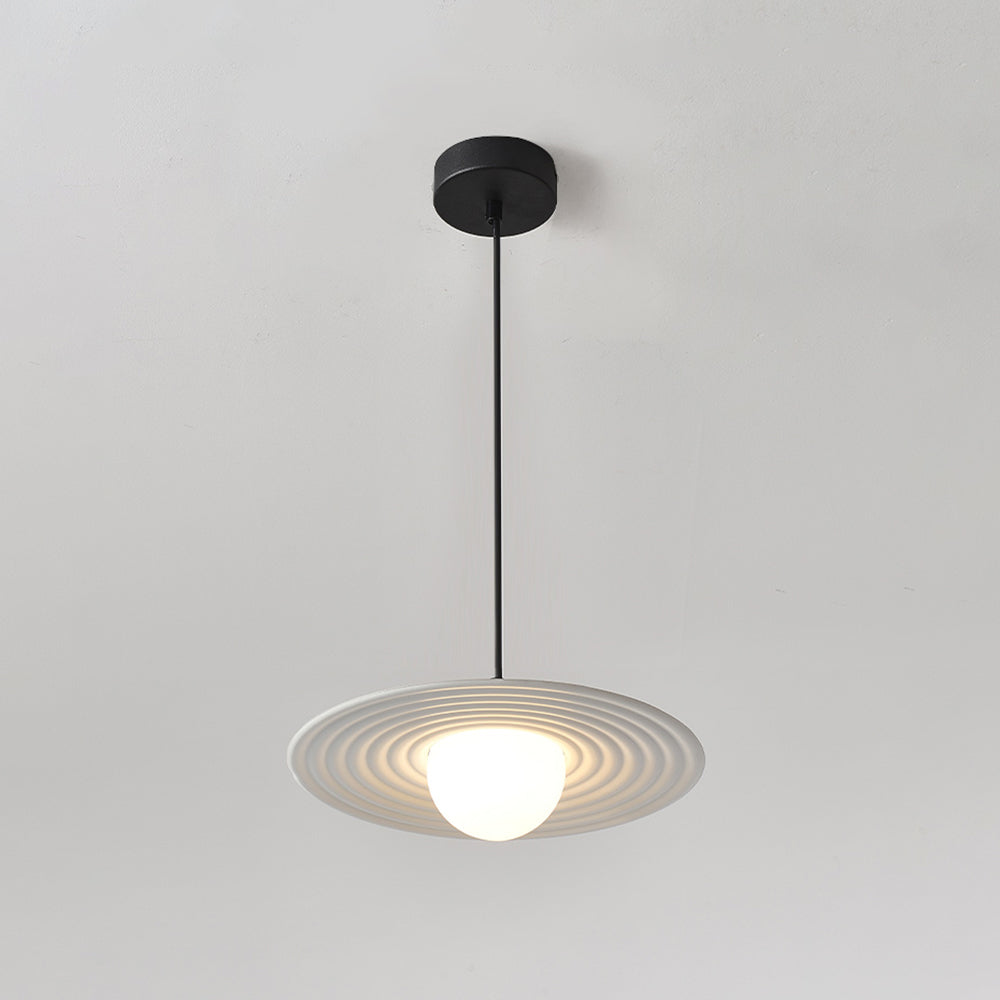 Arisha Suspension Ronde Moderne, Métal/Acrylique, Noir/Blanc, Chambre à Coucher/Salle à Manger