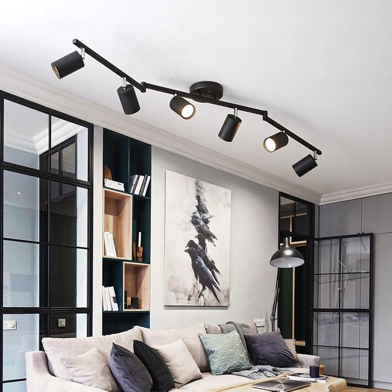 Arisha Moderne LED Plafonnier Blanc Noir Métal Salon Chambre à coucher