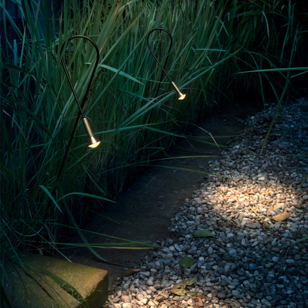 Arisha Linéaire Moderne LED Lampadaire Doré Or Métal/Acrylique Extérieur