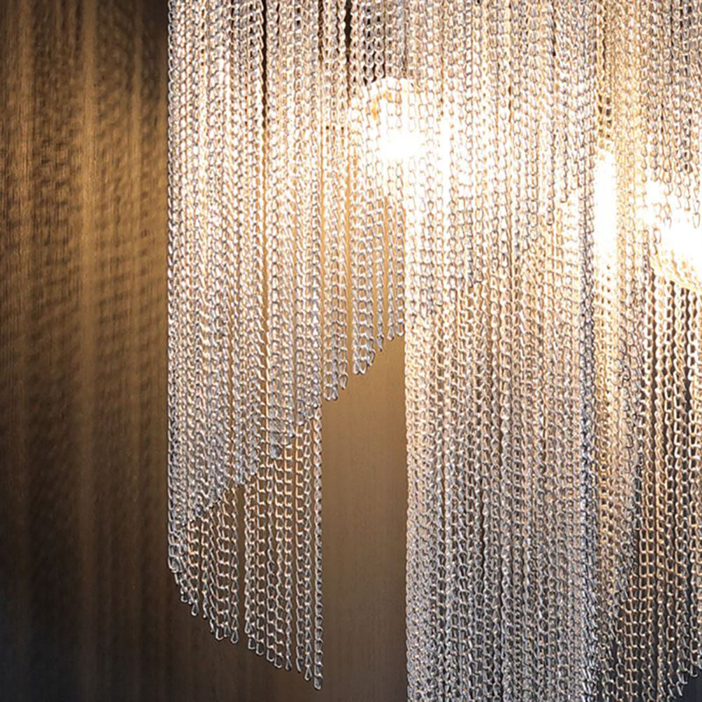 Arisha Applique murale des Chaines à Frange Moderne Métal Argent Chambre à Coucher/Salon