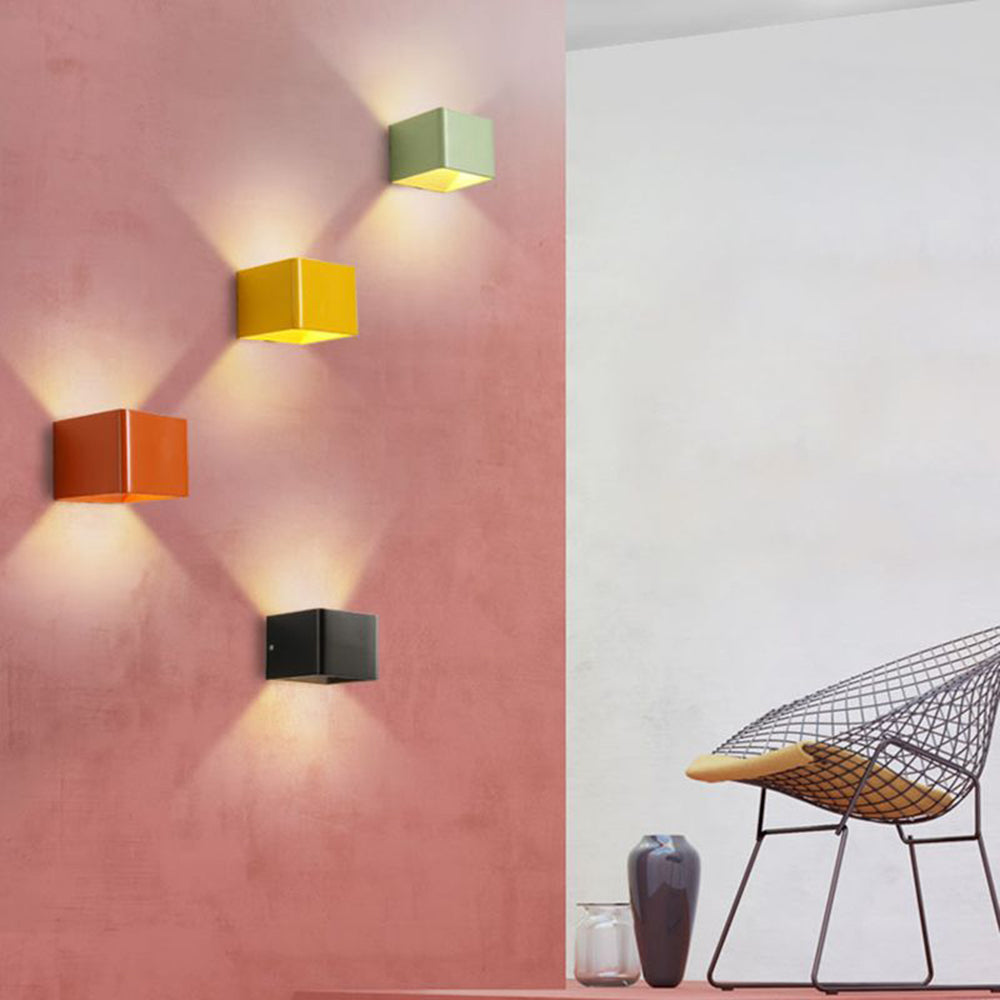 Ray Applique Murale Carrée Moderne 5-Couleurs, Chambre