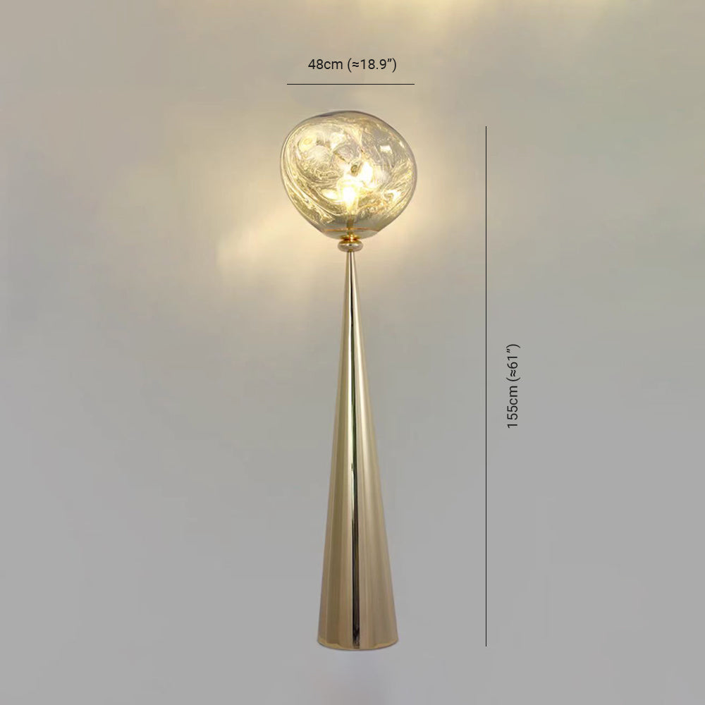 Valentina Design Italien Lampadaire Moderne Métal/Acrylique Rose Dorée/Or/Chromé/Gris Fumé Salon