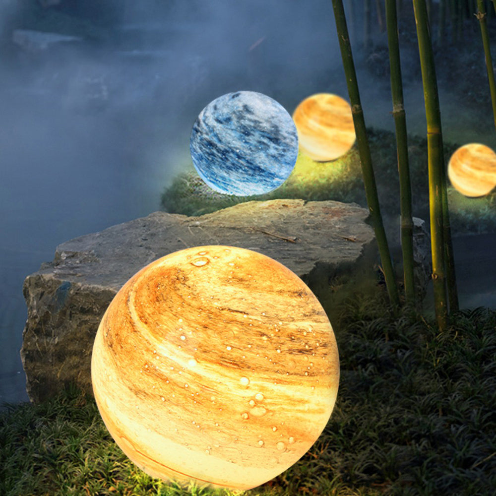Ray Lampadaire Boule Moderne Bleu/Curry de Lait Jardin