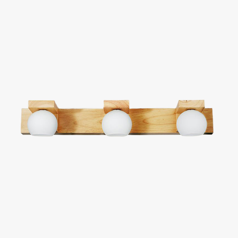 Muto Applique Murale Linéaire Moderen, Bois/Verre, Bûche, Salle de Bain