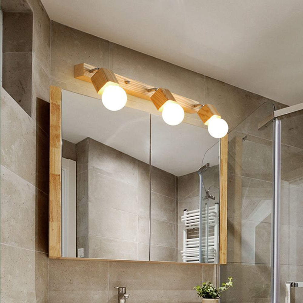 Muto Applique Murale LED Carrée Globe Réglable Naturelle Métal/Bois