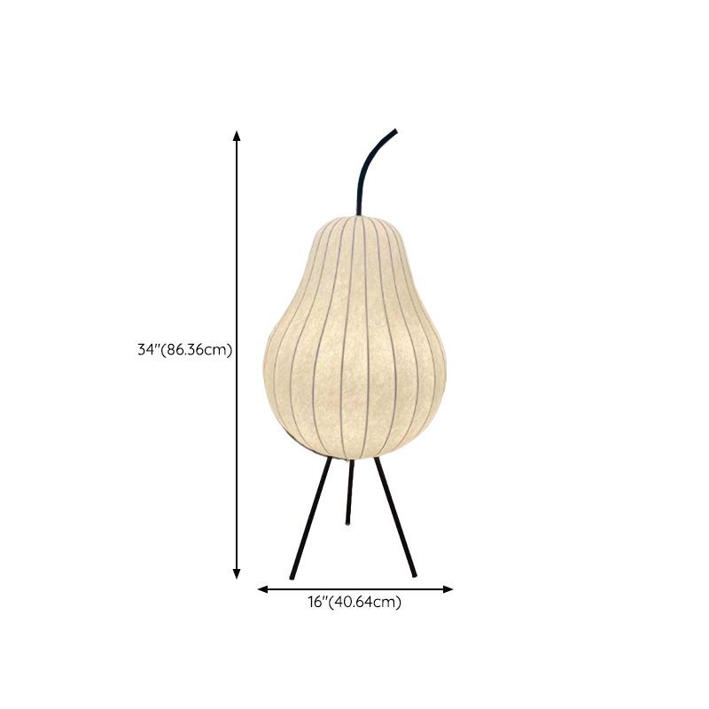Ritta Lampadaire Poire Art Deco, Métal/Tissu, Beige, Salon