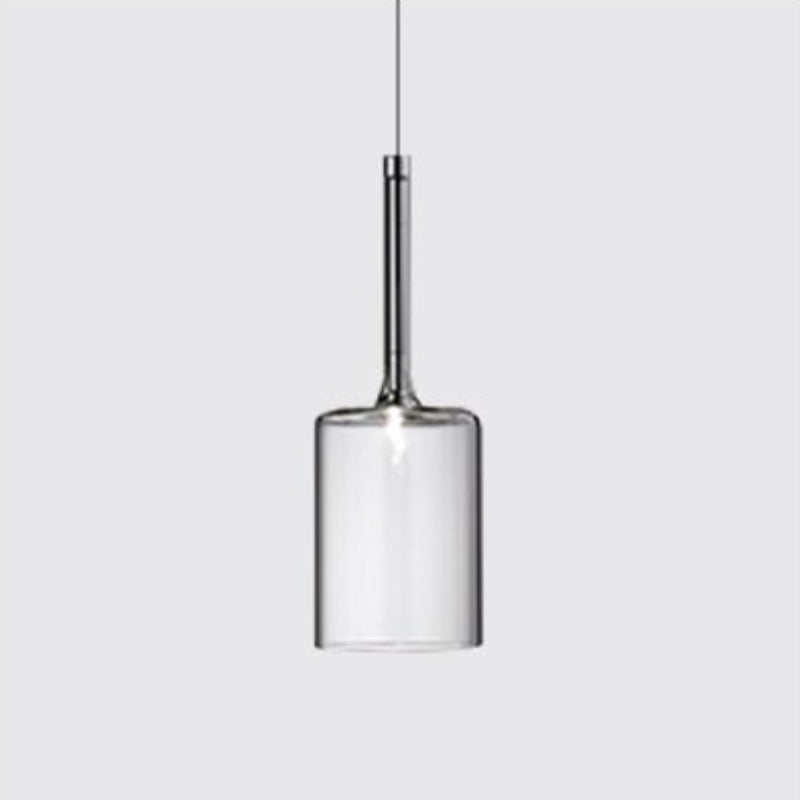 Valentina Lustre Suspension Moderne Minimaliste Verre Clair/Gris Bar