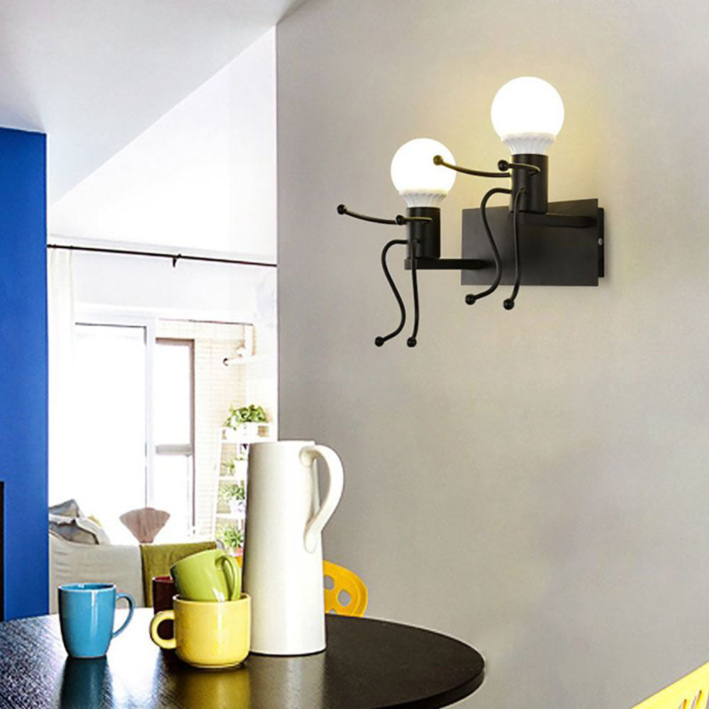 Luxo Applique Murale Design Italien LED Métal Noir/Blanc Chambre à Coucher/Salon