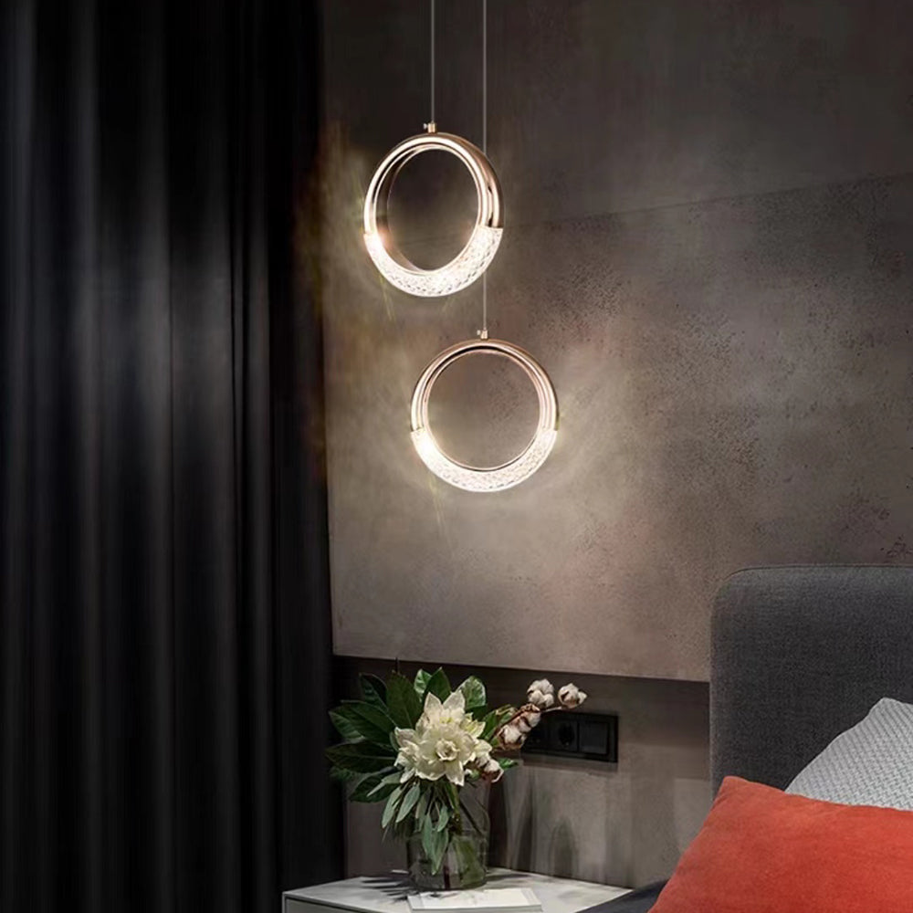 Kristy Luminaires Suspensions Arc Deco Moderne Simple Métal/Acrylique Doré Salon