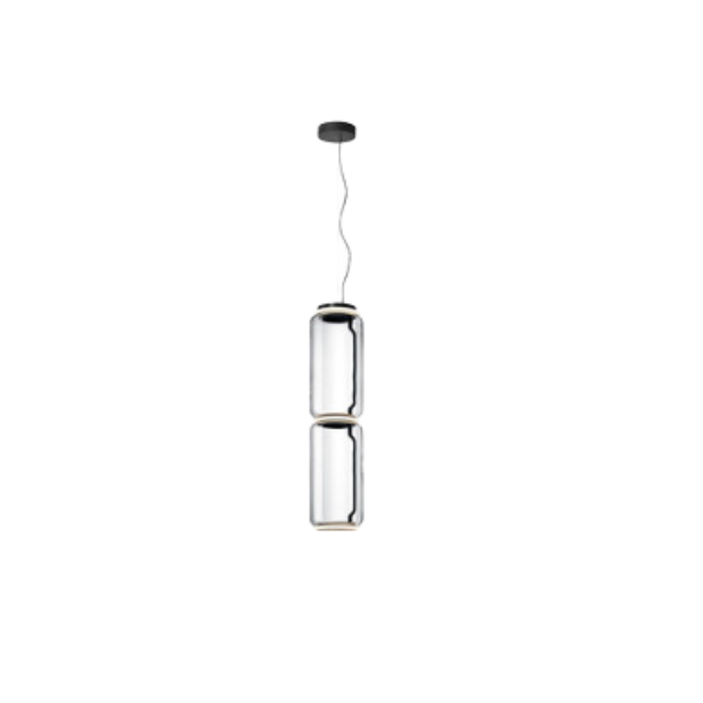 Valentina Luminaires Suspensions LED Cylindre Minimalisme Métal/Verre Transparent Salon/Chambre à Coucher