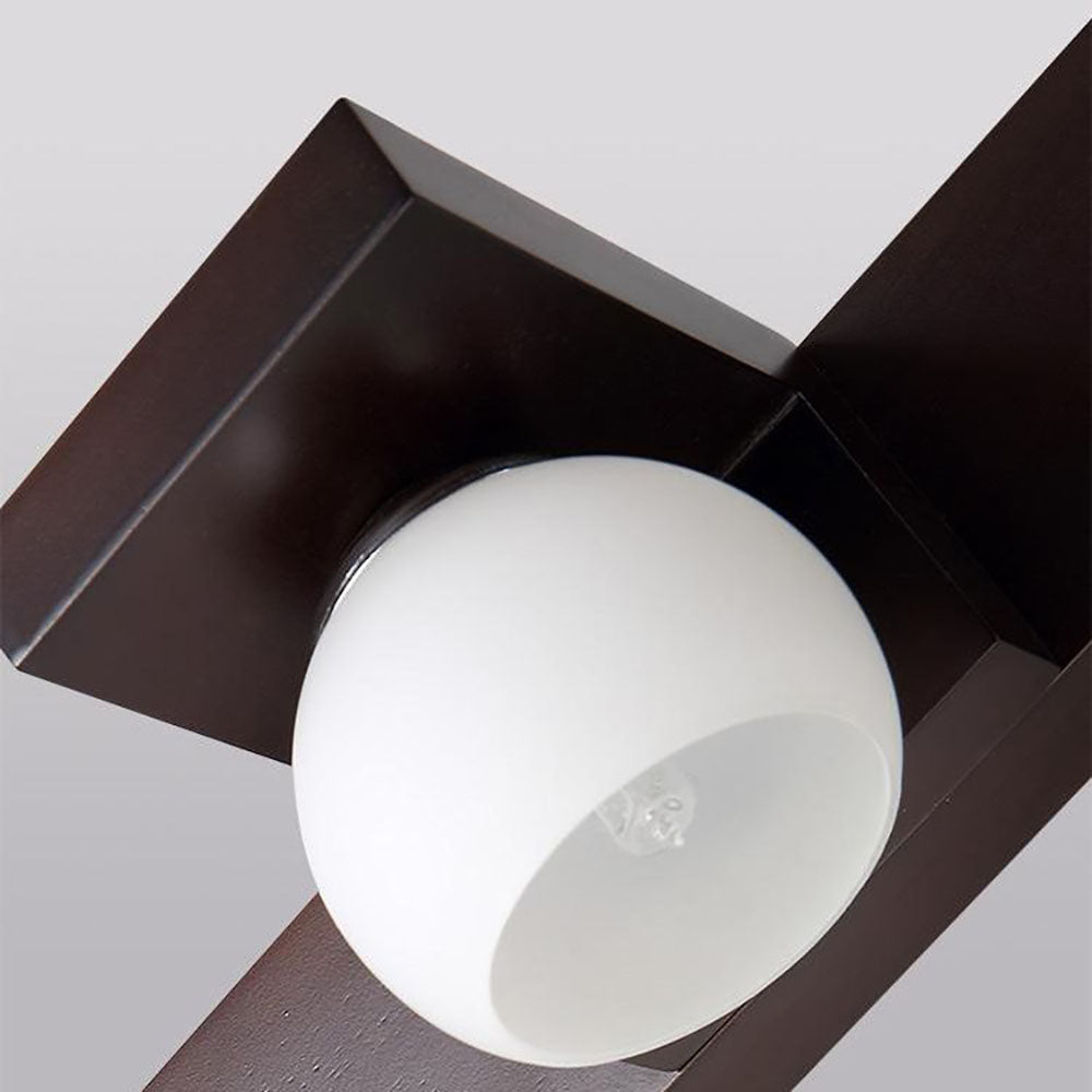 Muto Applique Murale à Miroir Intérieur Ronde Vintage LED Bois/Verre Burn Salle de Bain