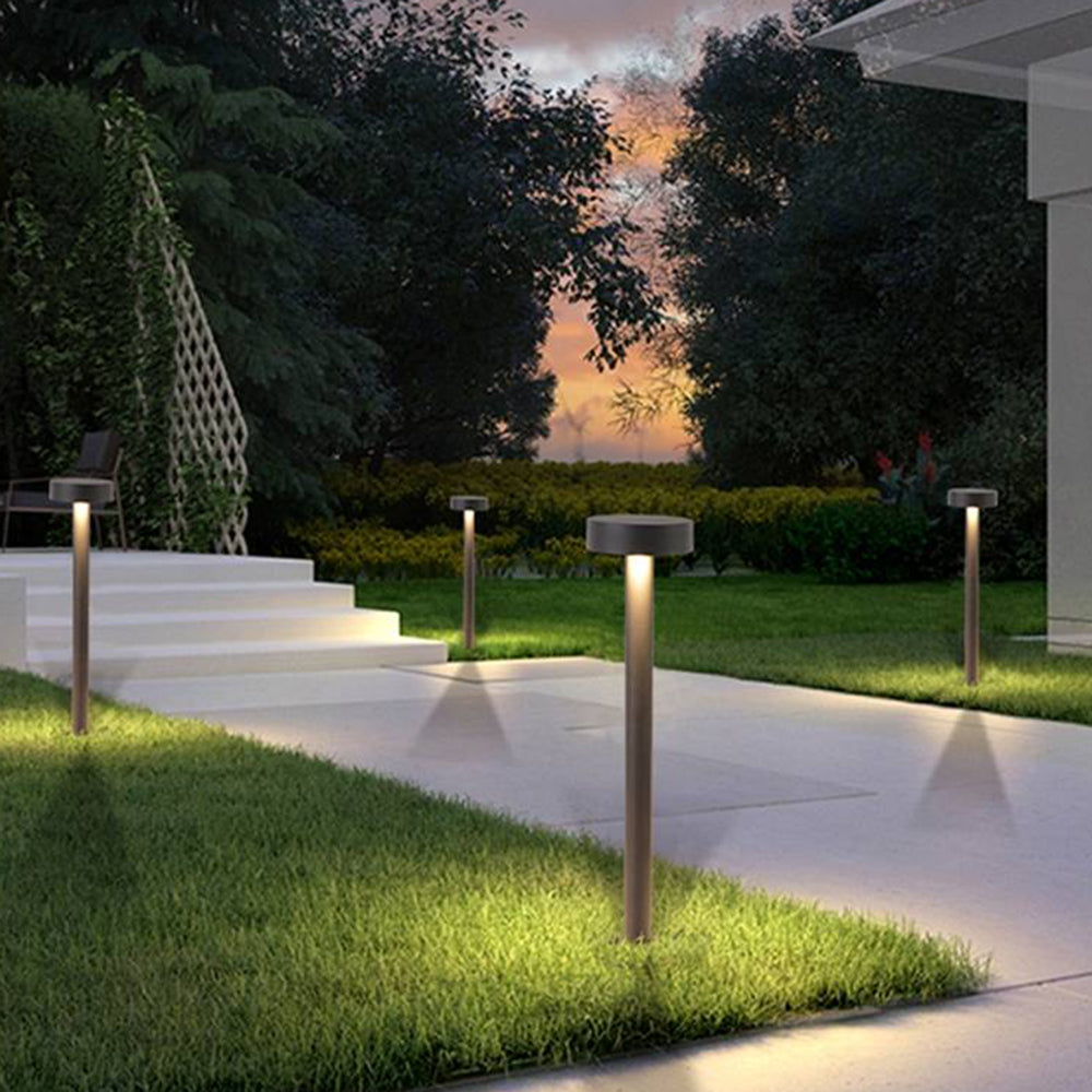 Ray Rond Moderne LED Lampadaire Extérieure Noir Métal/Verre Allée