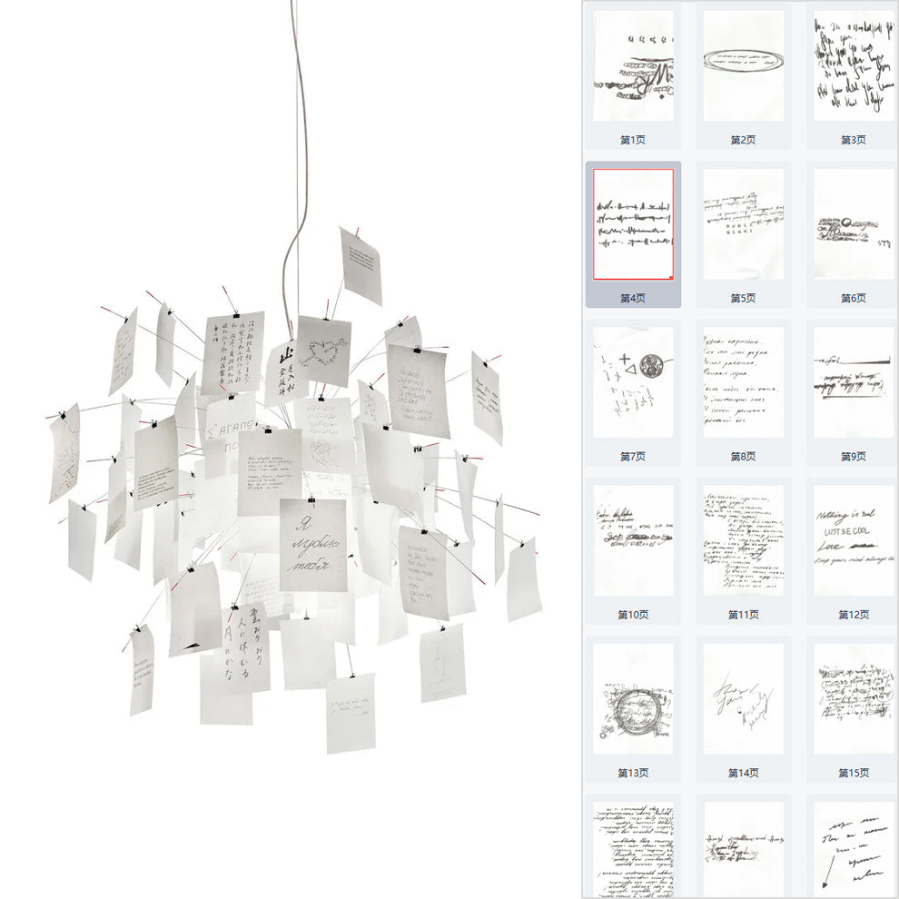 Ortheen Individual Creativity Paper Metal Chandelier - Lamp Copper