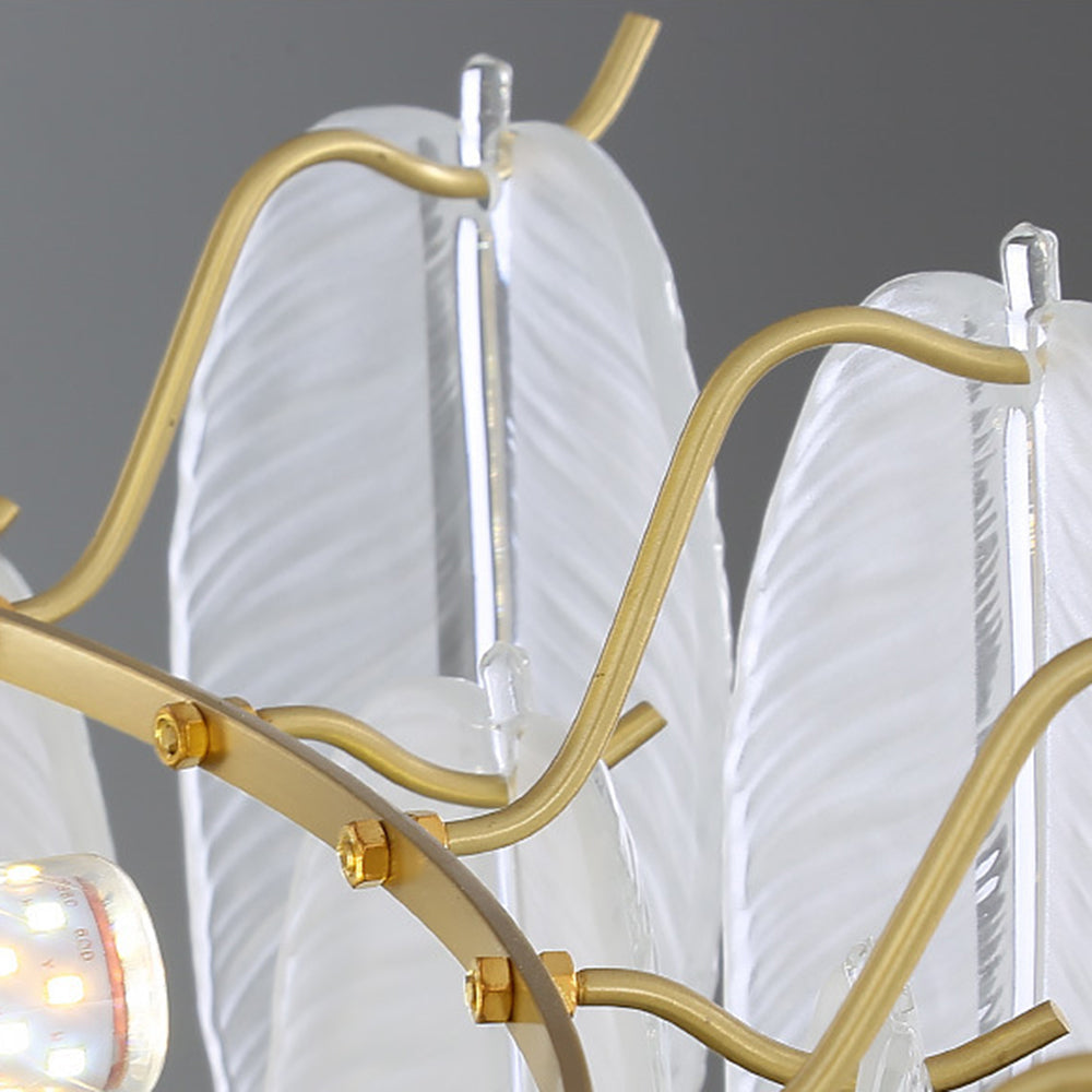 Kristy Suspension Plume Moderne, Cuivre/Verre, Doré, Salon