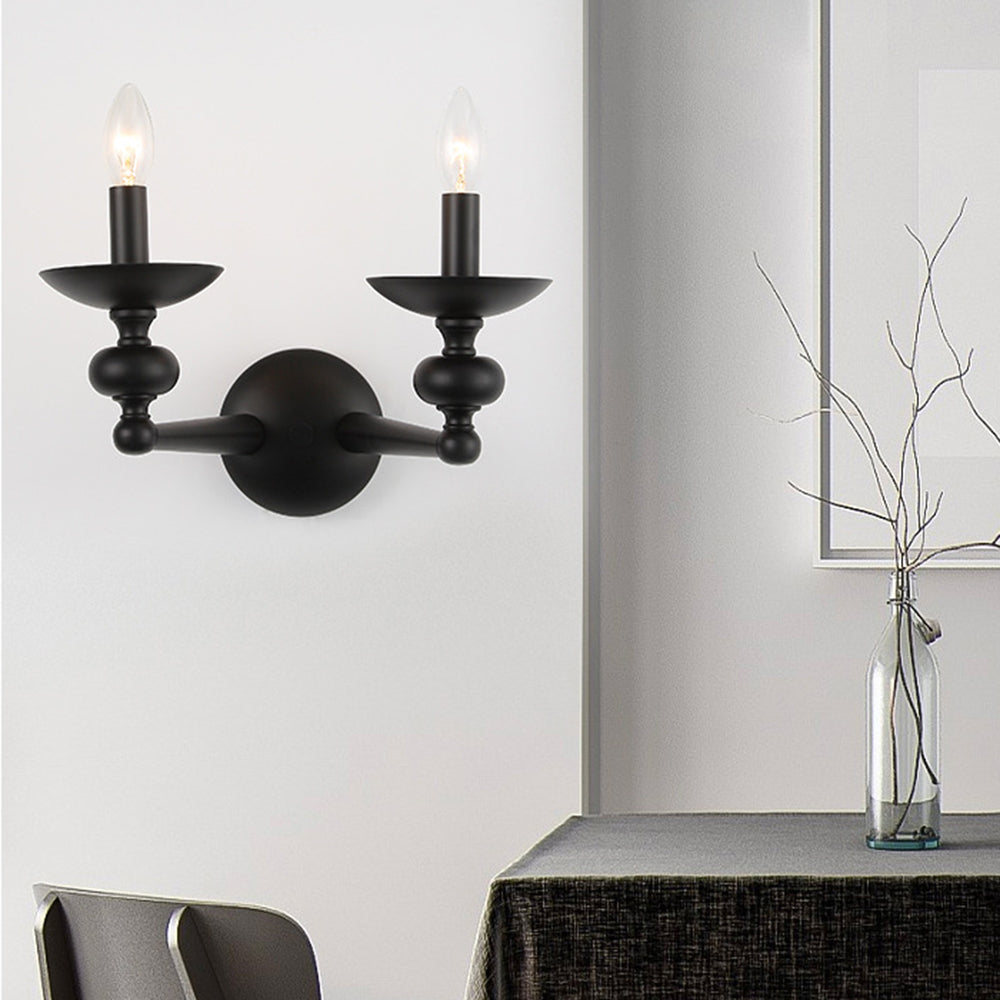 Silva Suspension Bougeoir Rétro, Métal/Verre, Noir, Salon/Salle à Manger